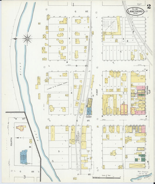 Sanborn Fire Insurance Map from Lanesboro, Fillmore County, Minnesota (1909), Sheet #0002 - Historic Sanborn Fire Insurance Map Print, vintage old map wall art, antique decor, genealogy gift, Minnesota Minnesota map