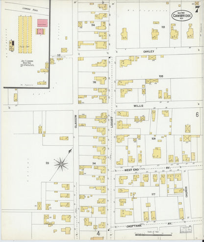 Sanborn Fire Insurance Map from Cambridge, Dorchester County, Maryland (1901), Sheet #0007 - Complete Map Set gallery image, historic Sanborn map, vintage wall art, Maryland Maryland