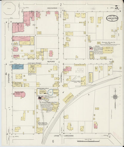 Sanborn Fire Insurance Map from Lancaster, Garrard County, Kentucky (1915), Sheet #0005 - Complete Map Set gallery image, historic Sanborn map, vintage wall art, Kentucky Kentucky