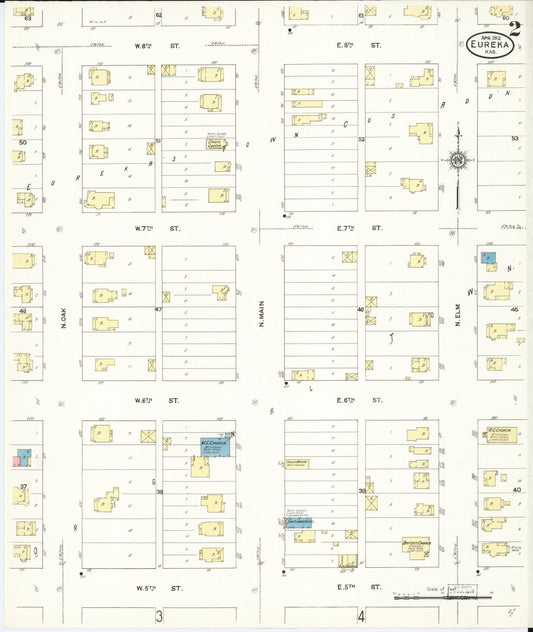 Sanborn Fire Insurance Map from Eureka, Greenwood County, Kansas (1912), Sheet #0002 - Historic Sanborn Fire Insurance Map Print, vintage old map wall art, antique decor, genealogy gift, Kansas Kansas map