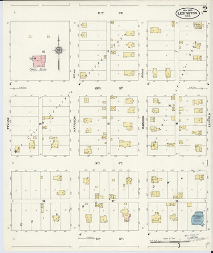Sanborn Fire Insurance Map from Lexington, Dawson County, Nebraska (1909), Sheet #0002 - Complete Map Set gallery image, historic Sanborn map, vintage wall art, Nebraska Nebraska