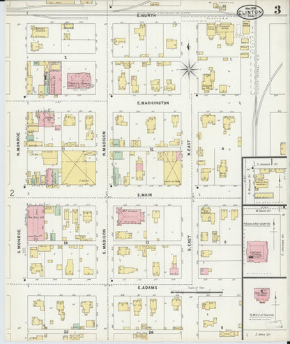 Sanborn Fire Insurance Map from Clinton, De Witt County, Illinois (1898), Sheet #0003 - Complete Map Set gallery image, historic Sanborn map, vintage wall art, Illinois Illinois