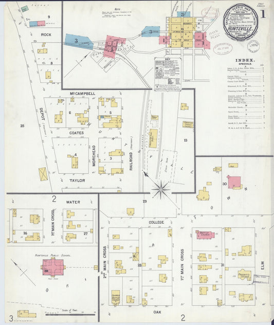 Sanborn Fire Insurance Map from Huntsville, Randolph County, Missouri. (1899) – Historic Sanborn Fire Insurance Map Print