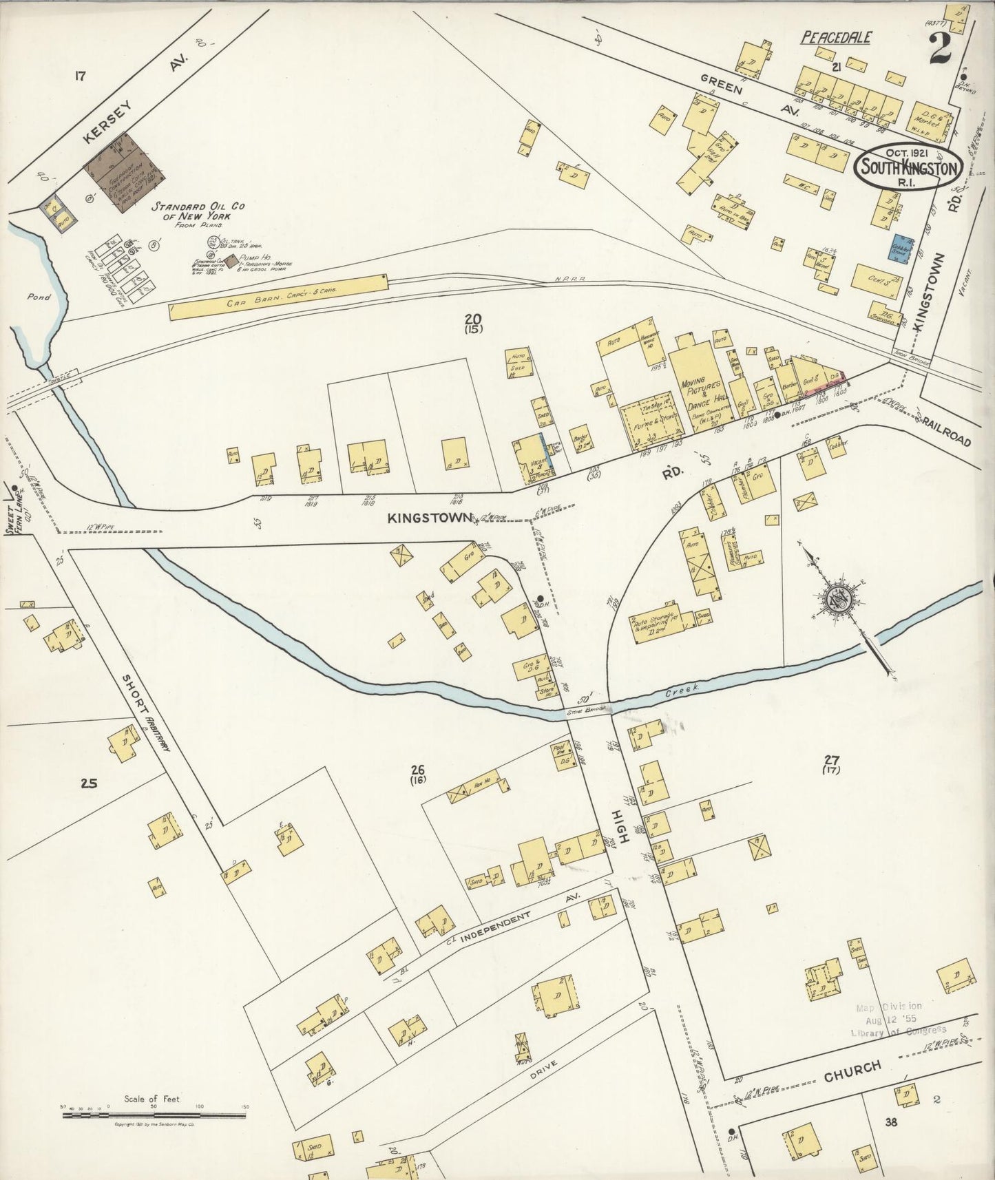 Sanborn Fire Insurance Map from South Kingstown, Washington County, Rhode Island (1921), Sheet #0002 - Complete Map Set gallery image, historic Sanborn map, vintage wall art, Rhode Island Rhode Island