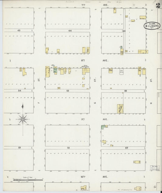 Sanborn Fire Insurance Map from Kildare, Kay County, Oklahoma (1895), Sheet #0002 - Historic Sanborn Fire Insurance Map Print, vintage old map wall art, antique decor, genealogy gift, Oklahoma Oklahoma map