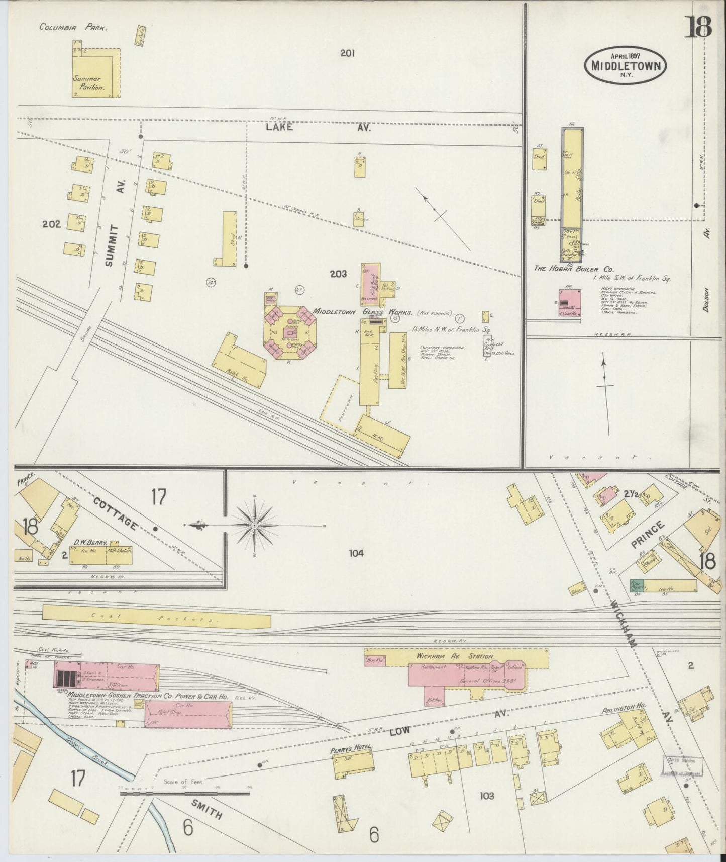 Sanborn Fire Insurance Map from Middletown, Orange County, New York (1897), Sheet #0018 - Complete Map Set gallery image, historic Sanborn map, vintage wall art, New York New York