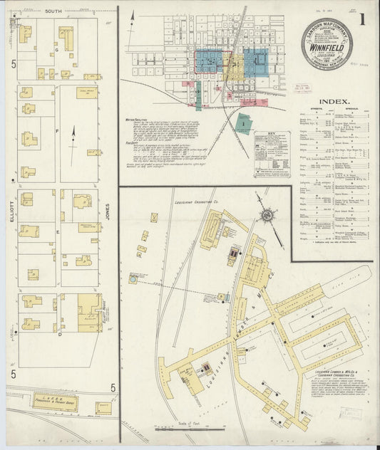 Sanborn Fire Insurance Map from Winnfield, Winn Parish, Louisiana. (1911) – Historic Sanborn Fire Insurance Map Print