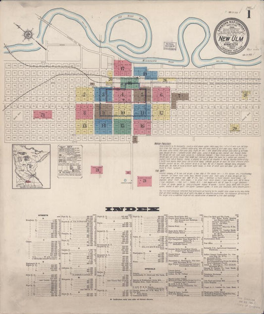 Sanborn Fire Insurance Map from New Ulm, Brown County, Minnesota. (1922) – Map View