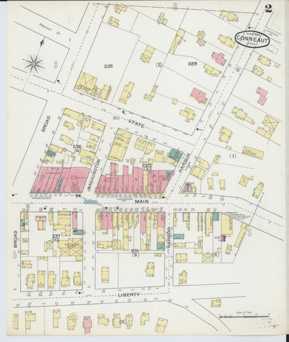 Sanborn Fire Insurance Map from Conneaut, Ashtabula County, Ohio (1893), Sheet #0002 - Complete Map Set gallery image, historic Sanborn map, vintage wall art, Ohio Ohio
