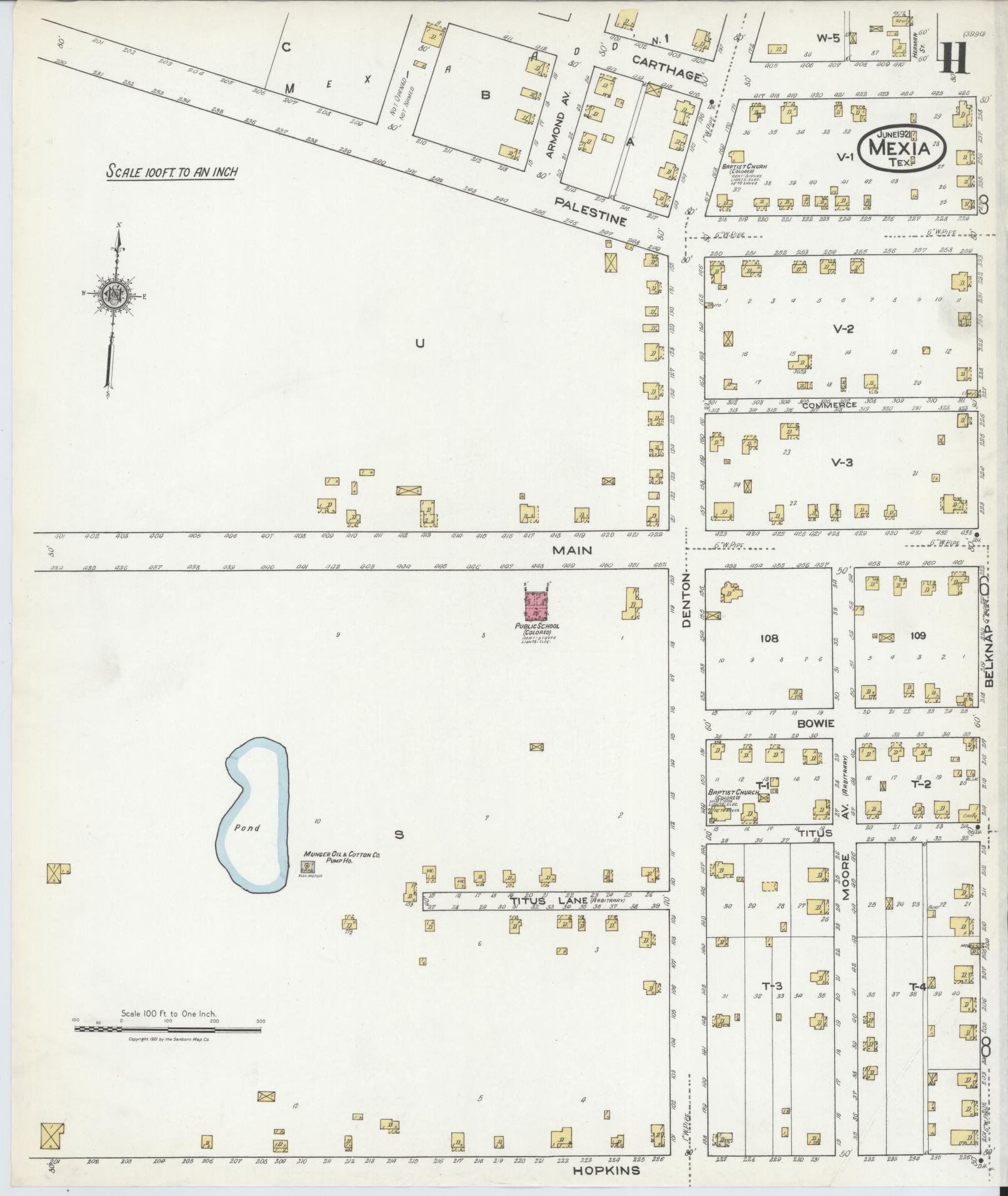 Sanborn Fire Insurance Map from Mexia, Limestone County, Texas (1921), Sheet #0011 - Complete Map Set gallery image, historic Sanborn map, vintage wall art, Texas Texas