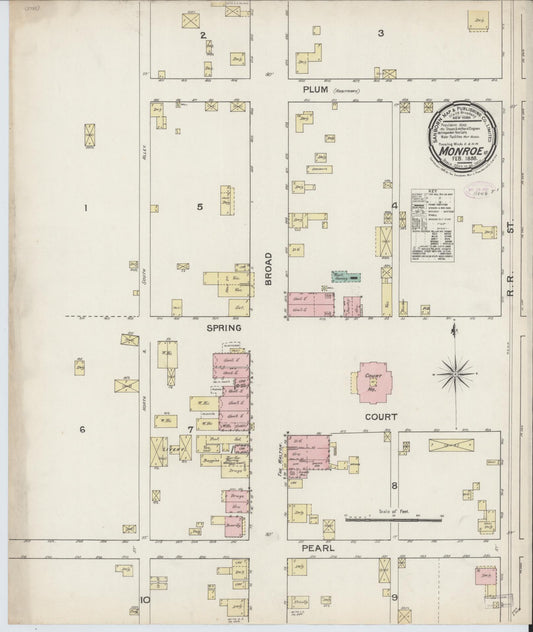 Sanborn Fire Insurance Map from Monroe, Walton County, Georgia. (1888) – Historic Sanborn Fire Insurance Map Print
