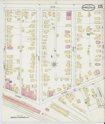 Sanborn Fire Insurance Map from Hornell, Steuben County, New York (1893), Sheet #0015 - Complete Map Set gallery image, historic Sanborn map, vintage wall art, New York New York