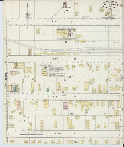 Sanborn Fire Insurance Map from Holland, Ottawa County, Michigan (1889), Sheet #0006 - Complete Map Set gallery image, historic Sanborn map, vintage wall art, Michigan Michigan