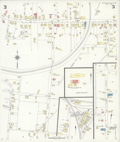 Sanborn Fire Insurance Map from Barboursville, Cabell County, West Virginia (1934), Sheet #0003 - Complete Map Set gallery image, historic Sanborn map, vintage wall art, West Virginia West Virginia