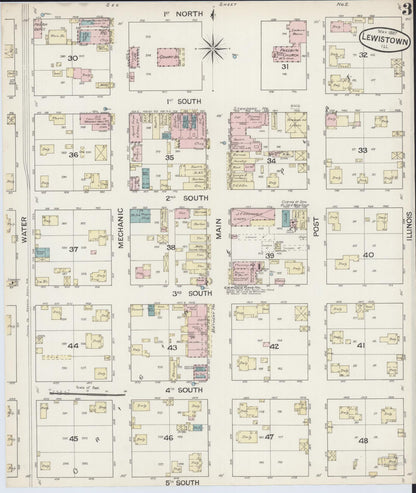 Sanborn Fire Insurance Map from Lewistown, Fulton County, Illinois (1887), Sheet #0003 - Complete Map Set gallery image, historic Sanborn map, vintage wall art, Illinois Illinois