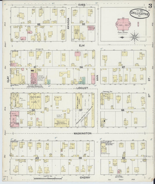 Sanborn Fire Insurance Map from Chillicothe, Livingston County, Missouri (1890), Sheet #0003 - Historic Sanborn Fire Insurance Map Print, vintage old map wall art, antique decor, genealogy gift, Missouri Missouri map