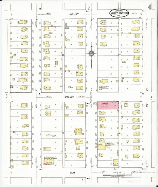 Sanborn Fire Insurance Map from Valley Junction, Polk County, Iowa (1920), Sheet #0004 - Historic Sanborn Fire Insurance Map Print, vintage old map wall art