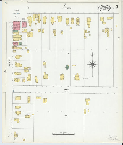 Sanborn Fire Insurance Map from Jefferson, Ashtabula County, Ohio (1902), Sheet #0005 - Historic Sanborn Fire Insurance Map Print, vintage old map wall art, antique decor, genealogy gift, Ohio Ohio map