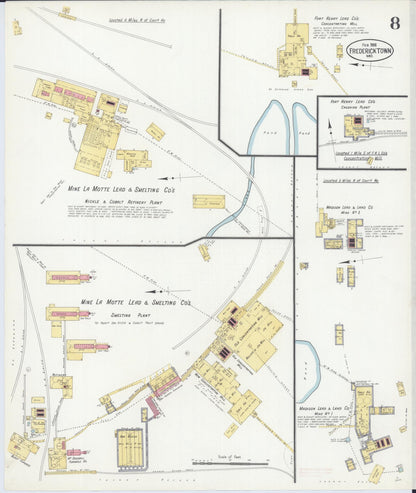 Sanborn Fire Insurance Map from Fredericktown, Madison County, Missouri (1908), Sheet #0008 - Complete Map Set gallery image, historic Sanborn map, vintage wall art, Missouri Missouri