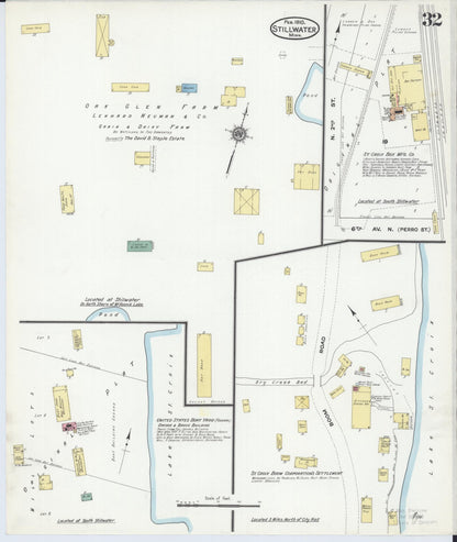 Sanborn Fire Insurance Map from Stillwater, Washington County, Minnesota (1910), Sheet #0032 - Historic Sanborn Fire Insurance Map Print, vintage old map wall art, antique decor, genealogy gift, Minnesota Minnesota map