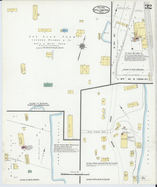 Sanborn Fire Insurance Map from Stillwater, Washington County, Minnesota (1910), Sheet #0032 - Historic Sanborn Fire Insurance Map Print, vintage old map wall art, antique decor, genealogy gift, Minnesota Minnesota map