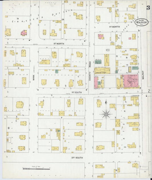 Sanborn Fire Insurance Map from Maroa, Macon County, Illinois (1901), Sheet #0003 - Historic Sanborn Fire Insurance Map Print, vintage old map wall art, antique decor, genealogy gift, Illinois Illinois map