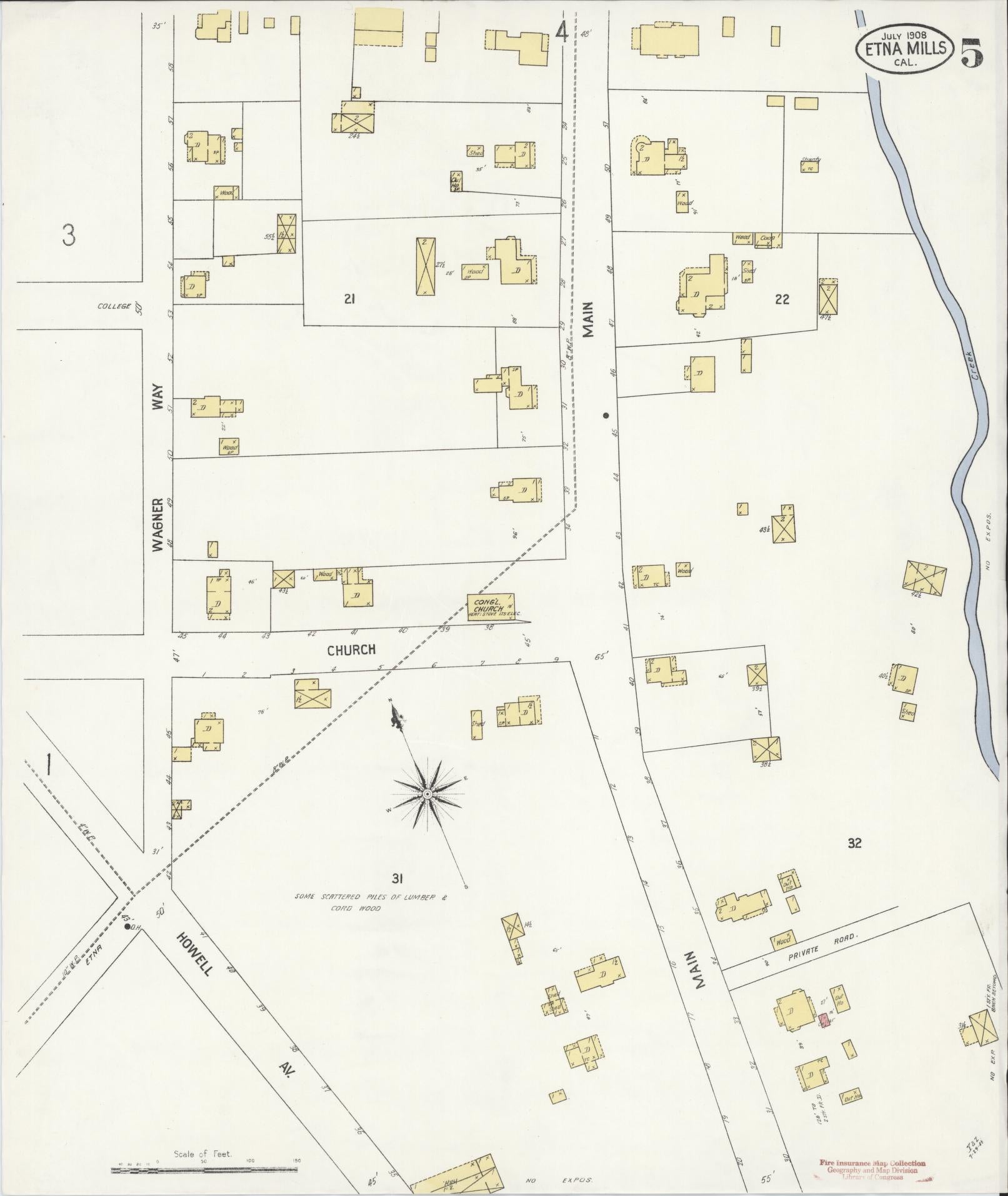 Sanborn Fire Insurance Map from Etna, Siskiyou County, California (1908), Sheet #0005 - Historic Sanborn Fire Insurance Map Print, vintage old map wall art, antique decor, genealogy gift, California California map