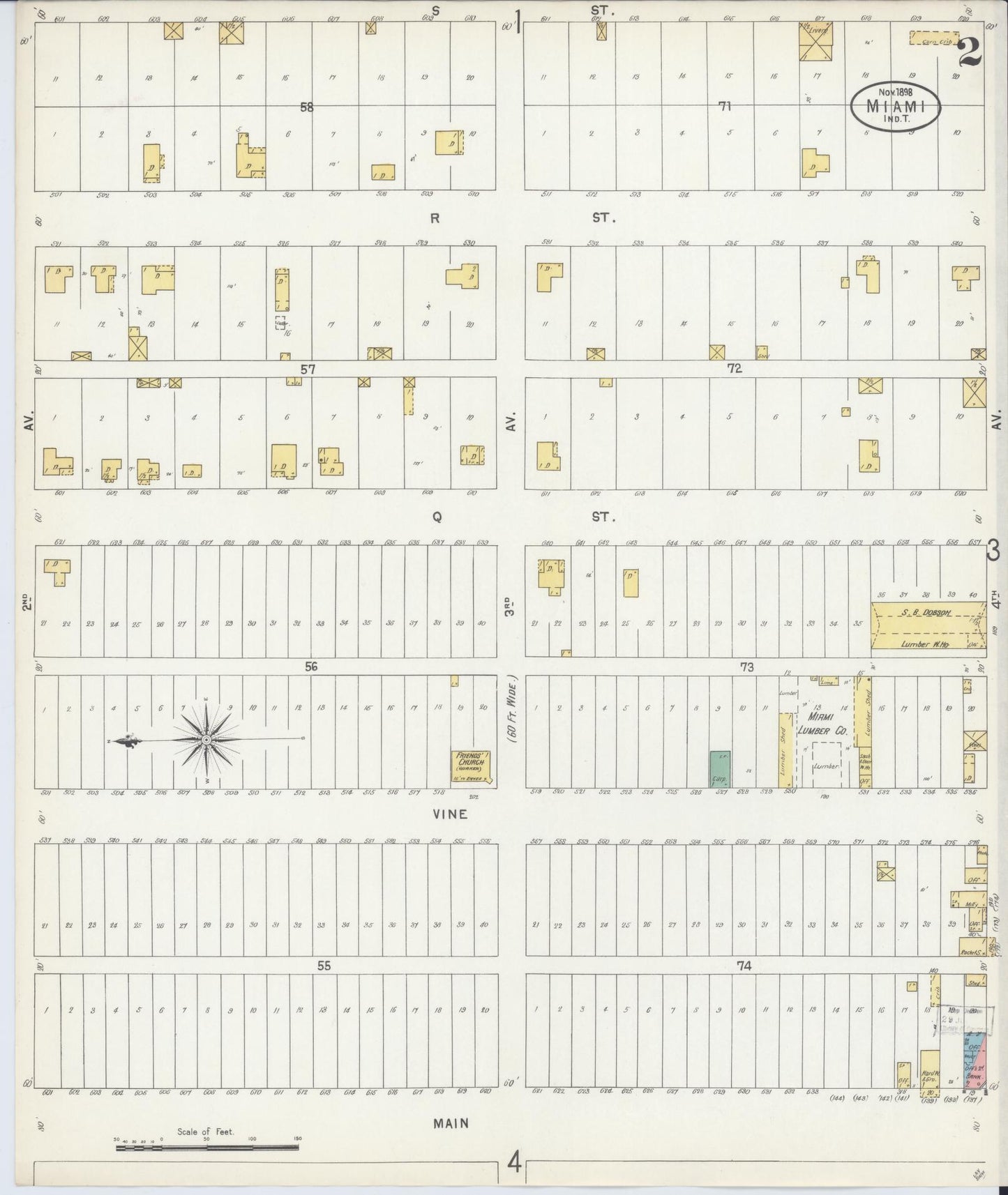 Sanborn Fire Insurance Map from Miami, Ottawa County, Oklahoma (1898), Sheet #0002 - Historic Sanborn Fire Insurance Map Print, vintage old map wall art, antique decor, genealogy gift, Oklahoma Oklahoma map