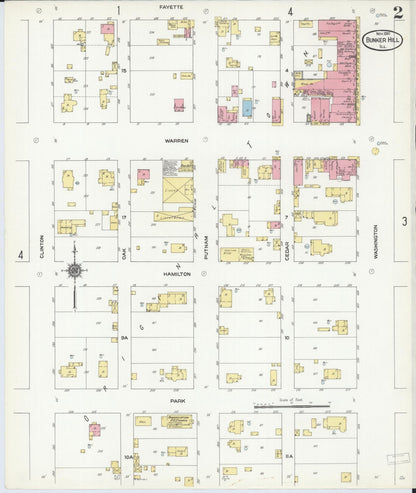 Sanborn Fire Insurance Map from Bunker Hill, Macoupin County, Illinois (1910), Sheet #0002 - Complete Map Set gallery image, historic Sanborn map, vintage wall art, Illinois Illinois