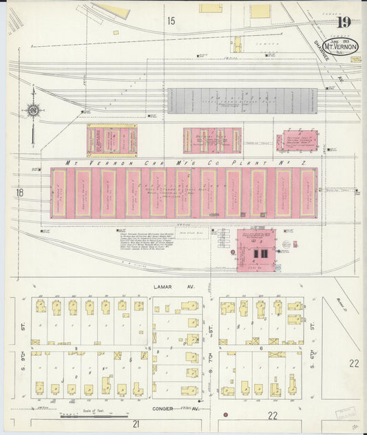 Sanborn Fire Insurance Map from Mount Vernon, Jefferson County, Illinois (1913), Sheet #0019 - Historic Sanborn Fire Insurance Map Print, vintage old map wall art, antique decor, genealogy gift, Illinois Illinois map