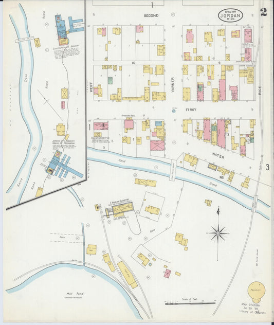 Sanborn Fire Insurance Map from Jordan, Scott County, Minnesota (1904), Sheet #0002 - Historic Sanborn Fire Insurance Map Print, vintage old map wall art, antique decor, genealogy gift, Minnesota Minnesota map