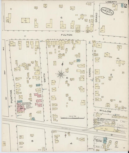 Sanborn Fire Insurance Map from Jamaica, Queens County, New York (1886), Sheet #0002 - Complete Map Set gallery image, historic Sanborn map, vintage wall art, New York New York