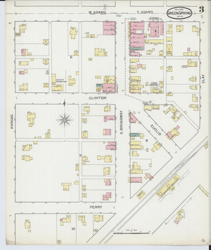 Sanborn Fire Insurance Map from Green Springs, Sandusky And Seneca Counties, Ohio (1893), Sheet #0003 - Historic Sanborn Fire Insurance Map Print, vintage old map wall art, antique decor, genealogy gift, Ohio Ohio map
