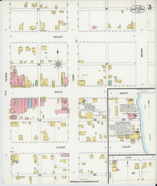Sanborn Fire Insurance Map from Chetopa, Labette County, Kansas (1899), Sheet #0003 - Historic Sanborn Fire Insurance Map Print, vintage old map wall art, antique decor, genealogy gift, Kansas Kansas map