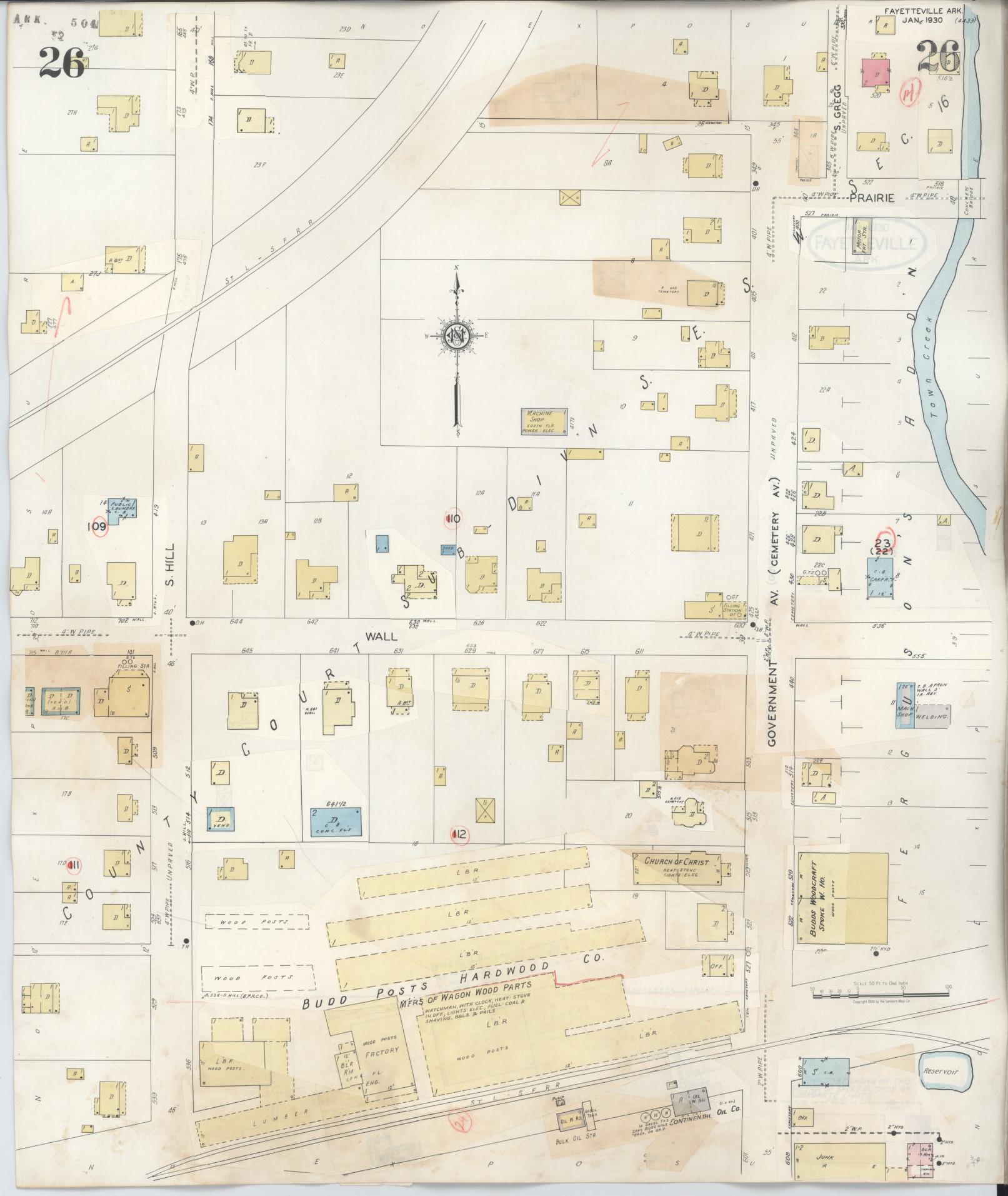 Sanborn Fire Insurance Map from Fayetteville, Washington County, Arkansas (1948), Sheet #0026 - Complete Map Set gallery image, historic Sanborn map, vintage wall art, Arkansas Arkansas