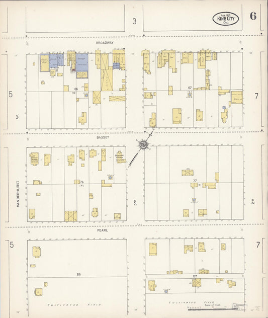 Sanborn Fire Insurance Map from King City, Monterey County, California (1910), Sheet #0006 - Historic Sanborn Fire Insurance Map Print, vintage old map wall art, antique decor, genealogy gift, California California map