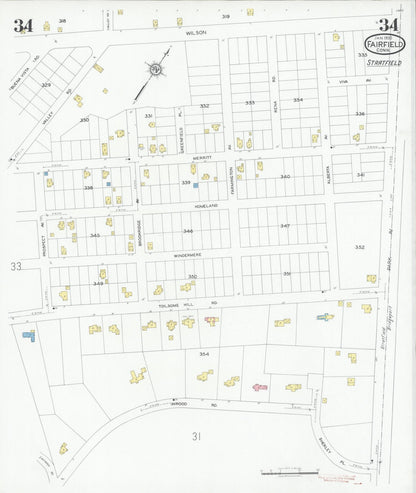 Sanborn Fire Insurance Map from Fairfield, Fairfield County, Connecticut (1930), Sheet #0034 - Complete Map Set gallery image, historic Sanborn map, vintage wall art, Connecticut Connecticut