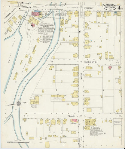 Sanborn Fire Insurance Map from Belvidere, Warren County, New Jersey (1915), Sheet #0004 - Complete Map Set gallery image, historic Sanborn map, vintage wall art, New Jersey New Jersey