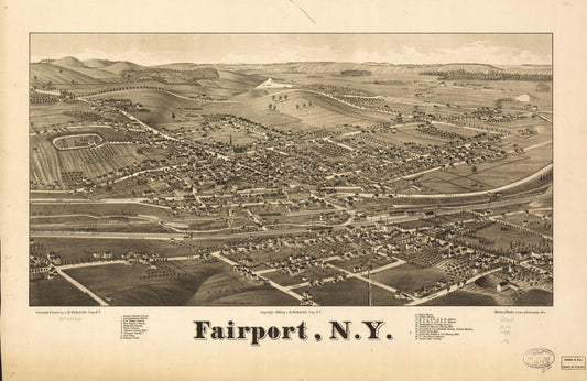 Fairport, N.Y. (1885) – Historic Bird’s-Eye View Panorama Print