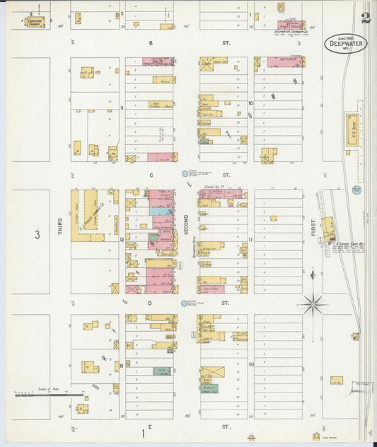 Sanborn Fire Insurance Map from Deepwater, Henry County, Missouri (1900), Sheet #0002 - Historic Sanborn Fire Insurance Map Print, vintage old map wall art, antique decor, genealogy gift, Missouri Missouri map