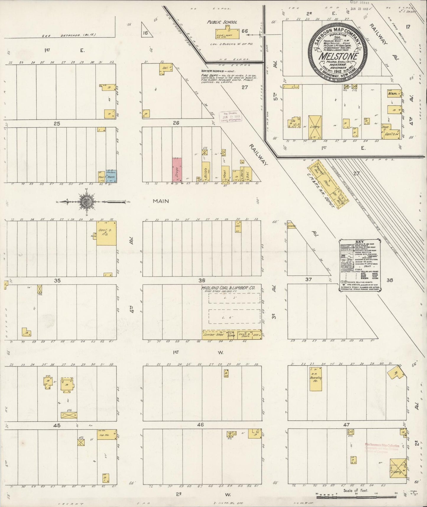 Sanborn Fire Insurance Map from Melrose, Silver Bow County, Montana (1914), Sheet #0001 - Historic Sanborn Fire Insurance Map Print, vintage old map wall art, antique decor, genealogy gift, Montana Montana map