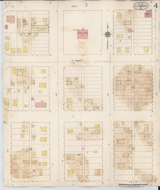 Sanborn Fire Insurance Map from Glenrock, Converse County, Wyoming (1941), Sheet #0004 - Historic Sanborn Fire Insurance Map Print, vintage old map wall art, antique decor, genealogy gift, Wyoming Wyoming map