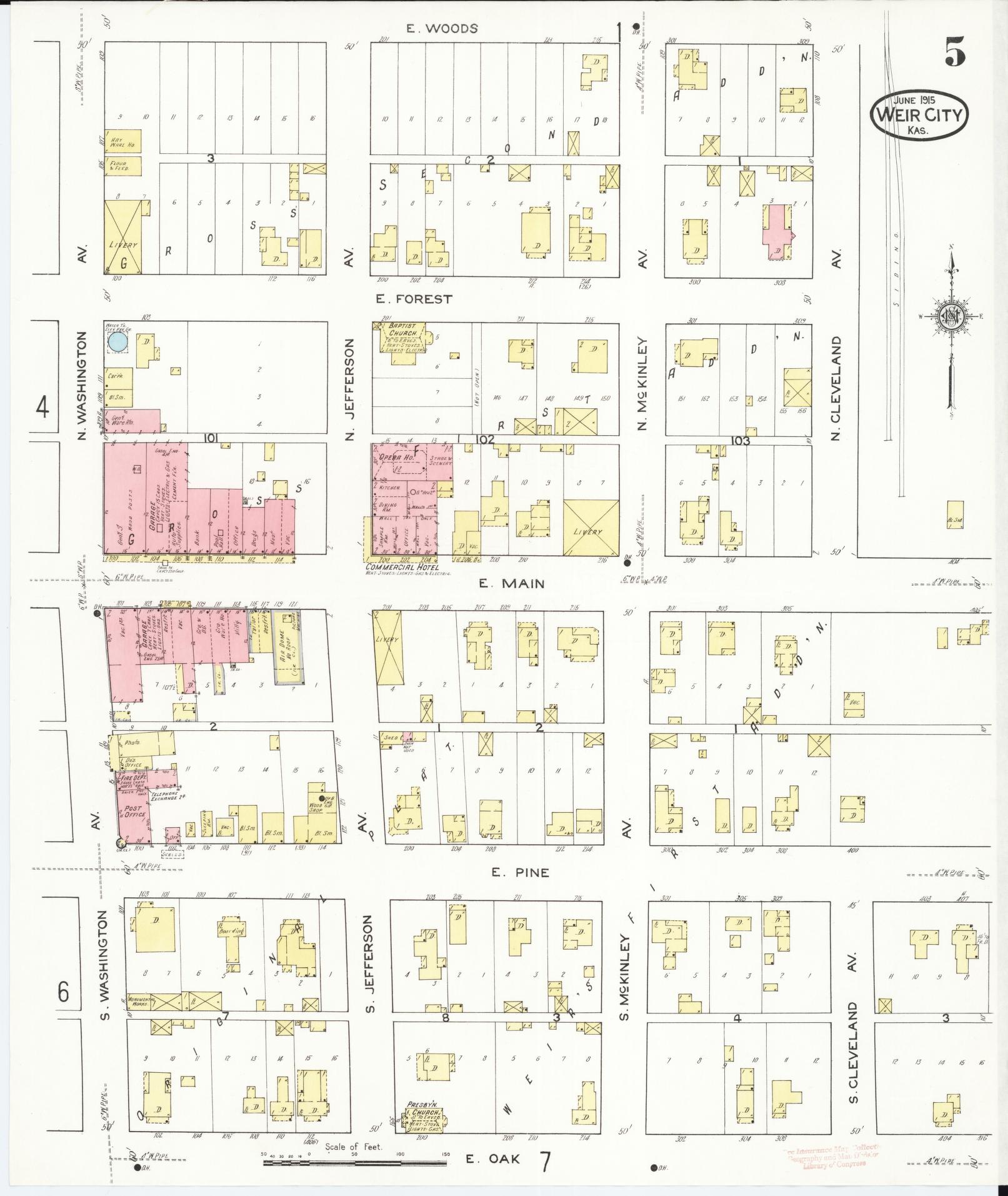 Sanborn Fire Insurance Map from Weir, Cherokee County, Kansas (1915), Sheet #0005 - Complete Map Set gallery image, historic Sanborn map, vintage wall art, Kansas Kansas