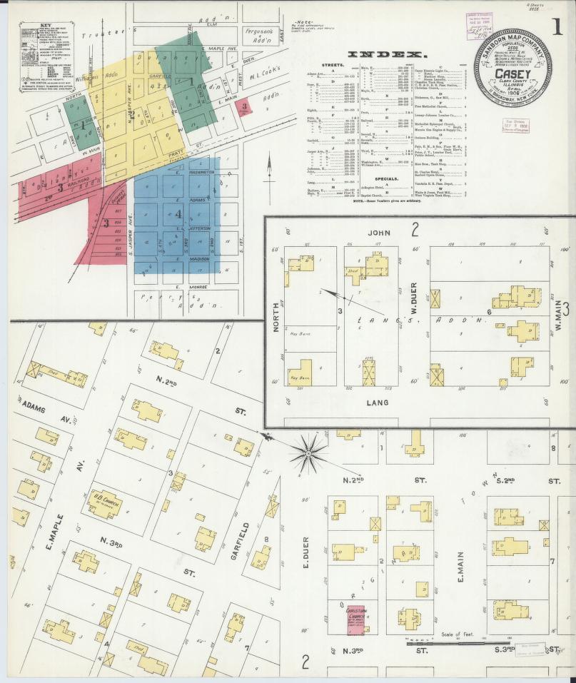 Sanborn Fire Insurance Map from Casey, Clark County, Illinois. (1906) – Map View