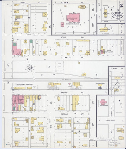Sanborn Fire Insurance Map from Benson, Swift County, Minnesota (1899), Sheet #0002 - Complete Map Set gallery image, historic Sanborn map, vintage wall art, Minnesota Minnesota