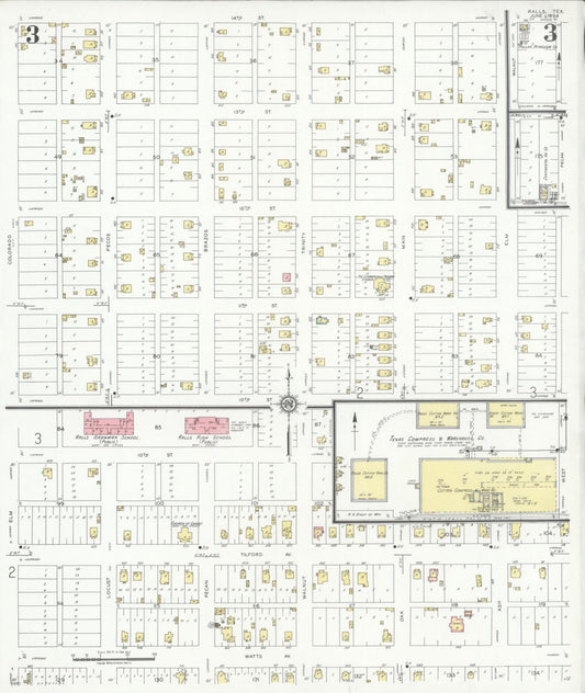 Sanborn Fire Insurance Map from Ralls, Crosby County, Texas (1934), Sheet #0003 - Historic Sanborn Fire Insurance Map Print, vintage old map wall art, antique decor, genealogy gift, Texas Texas map