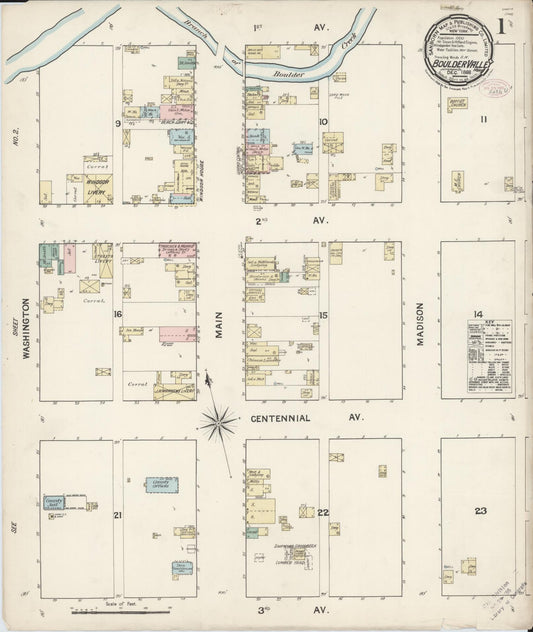 Sanborn Fire Insurance Map from Boulder Valley, Jefferson County, Montana (1888), Sheet #0001 - Complete Map Set gallery image, historic Sanborn map, vintage wall art, Montana Montana