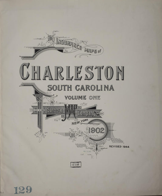 Sanborn Fire Insurance Map from Charleston, Charleston County, South Carolina (1944), Sheet #0001 - Complete Map Set gallery image, historic Sanborn map, vintage wall art, South Carolina South Carolina