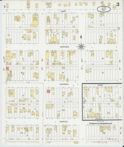 Sanborn Fire Insurance Map from Ely, Saint Louis County, Minnesota (1900), Sheet #0003 - Complete Map Set gallery image, historic Sanborn map, vintage wall art, Minnesota Minnesota