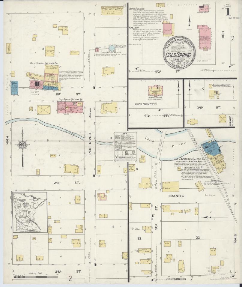 Sanborn Fire Insurance Map from Cold Spring, Stearns County, Minnesota. (1913) – Map View